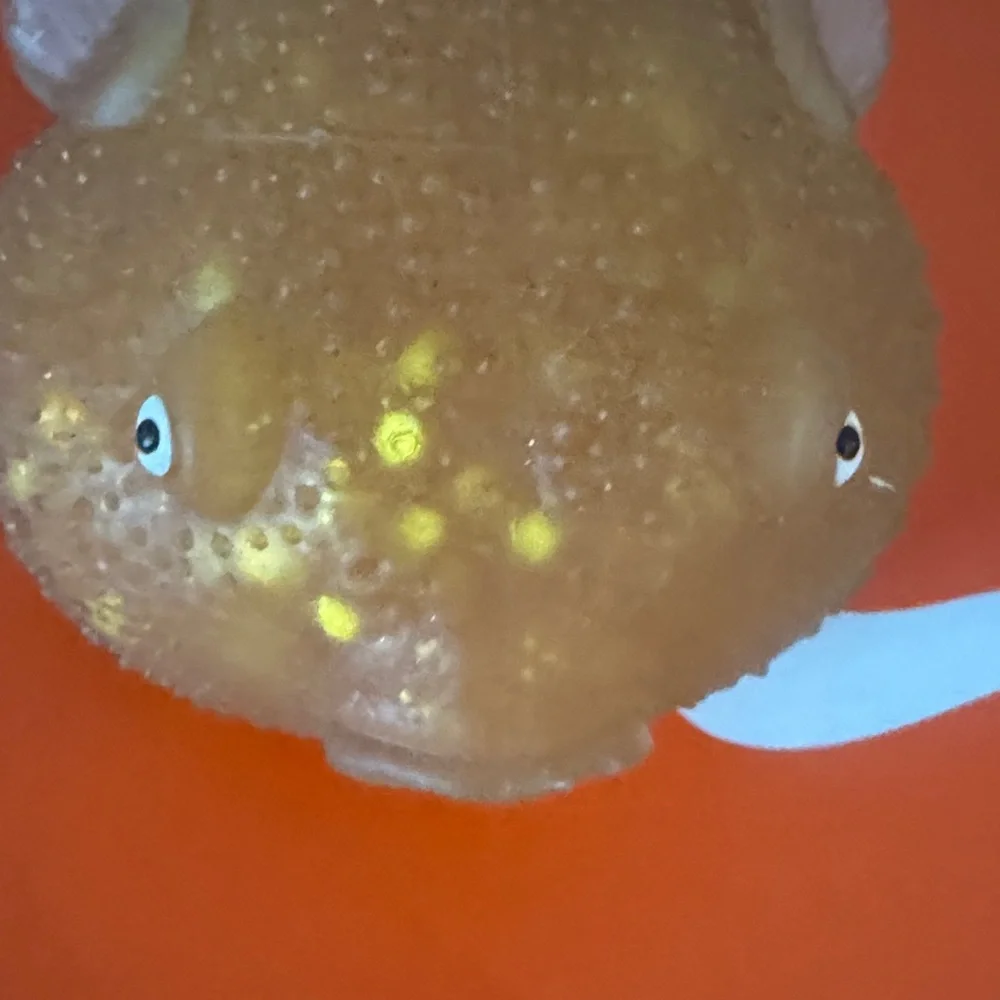 Yellow/gold Puffer Fish Ornament - Decorative Aquarium Figurine